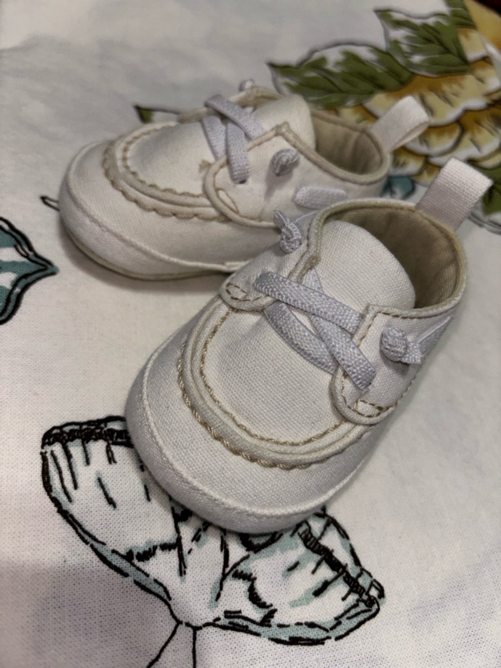 Carter's White Canvas Baby Walker Shoes